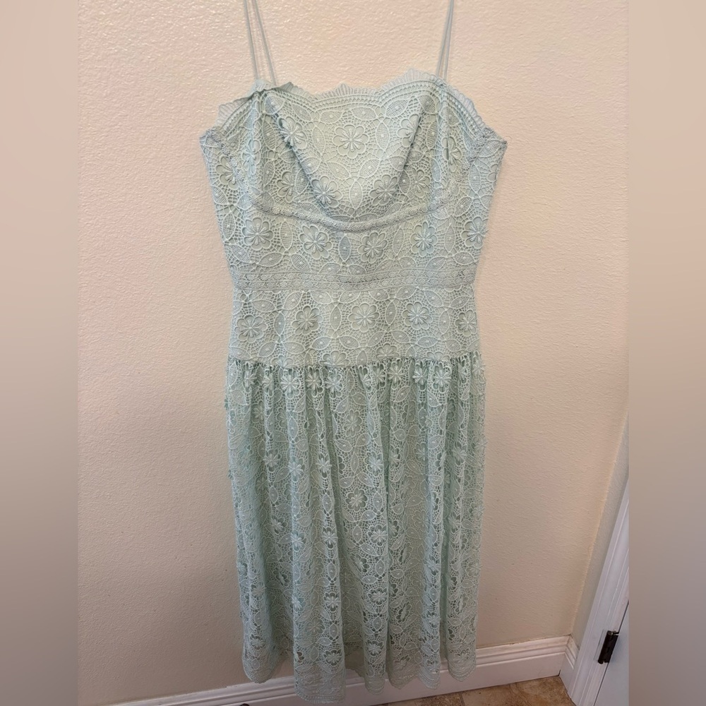 Gianni Bini Light Green Lace Midi Dress - Picture 3 of 5